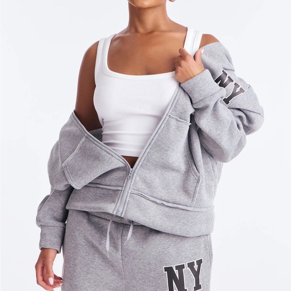 Fashion Nova Grey NY Track Joggers - Women - Picture 2 of 4